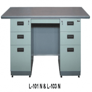 Meja Kantor Besi Berikut Laci type L-101 N _ L-103 N