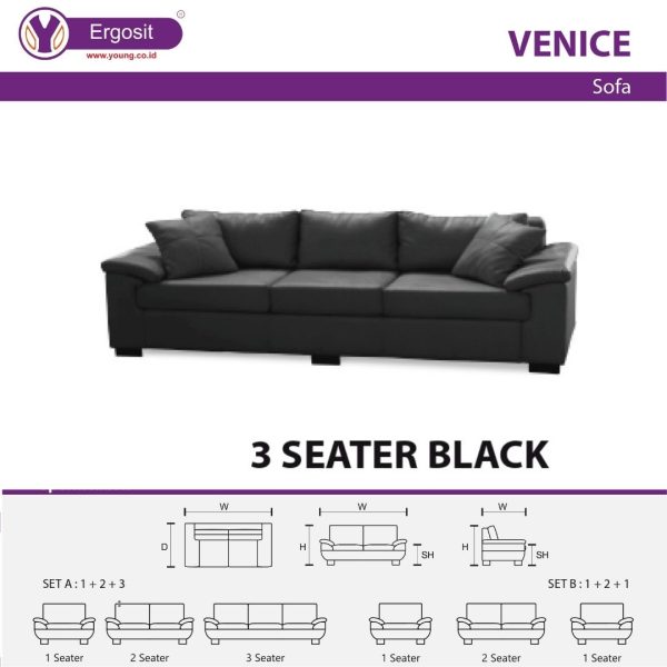 Sofa Kantor Venice 3 Seat