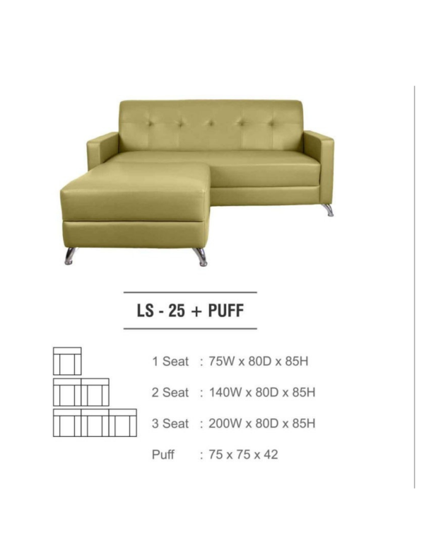 Sofa Kantor Gresco LS-25 +PUFF
